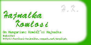 hajnalka komlosi business card